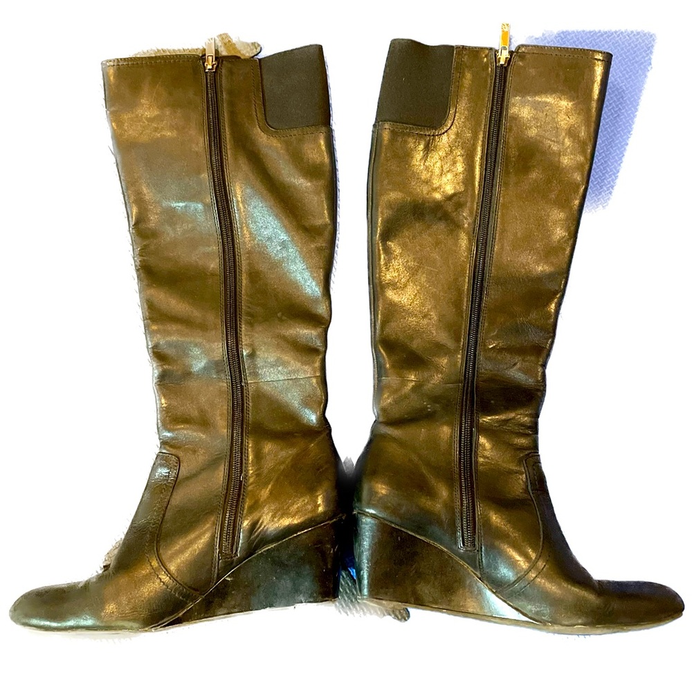 Anne Klein Iflex Women’s Knee High Boots Size 6.5 Akedenia Leather.
